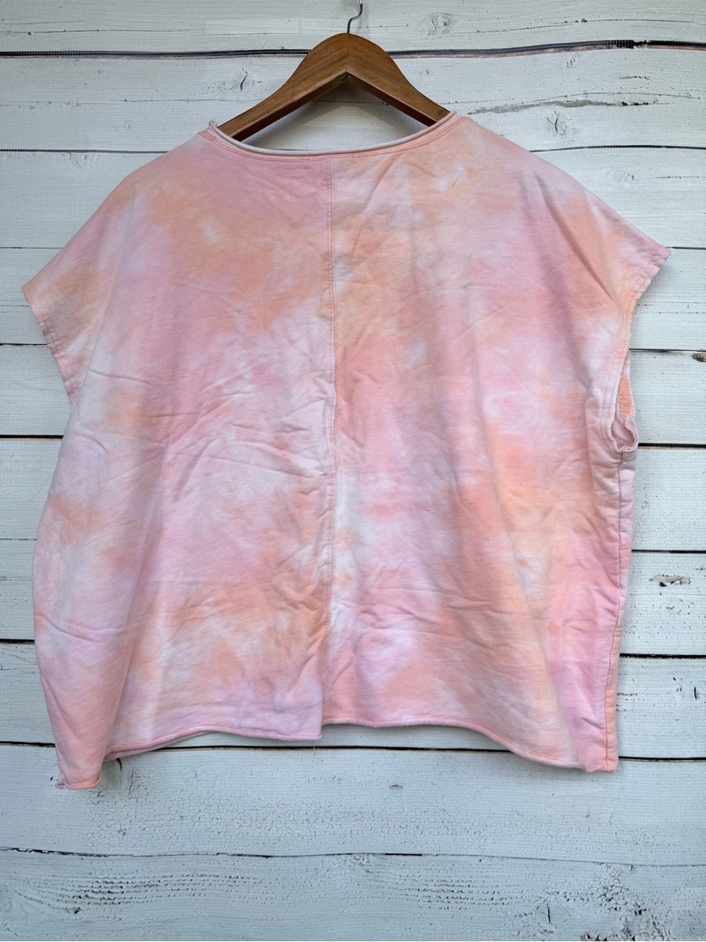 Easel Tie Dye Raw Hem French Terry Pocket Tee Size Small #Q144 - Picture 8 of 8